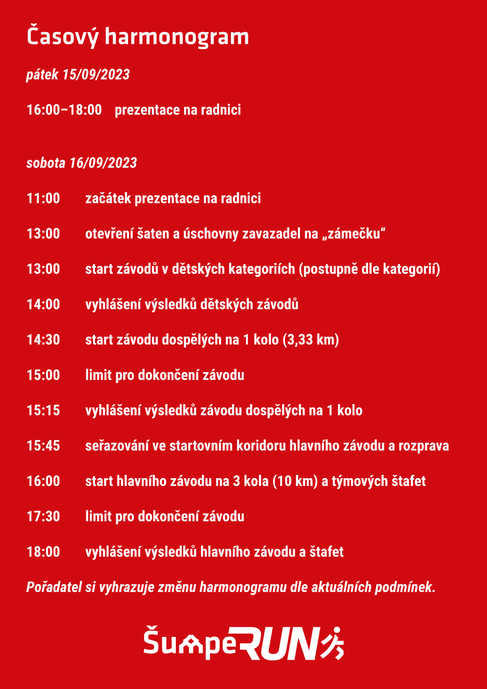 Program závodního dne